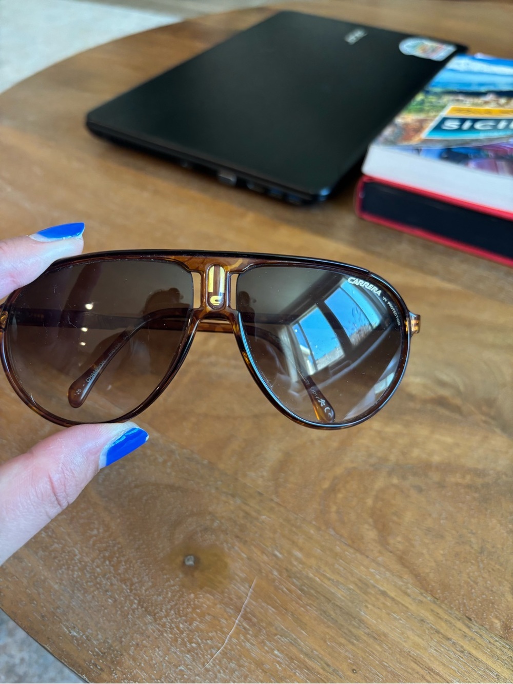 Carrera Brown Gradient Aviator Sunglasses